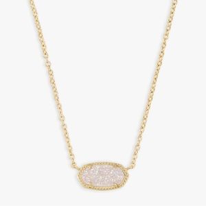 Kendra Scott Elisa Gold Pendant Necklace in Iridescent Drusy